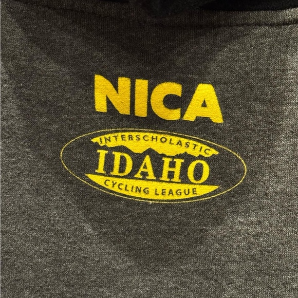 Gray and Black Hoodie with Orange Graphic Idaho kids 10/12 MEDIUM - Picture 3 of 4